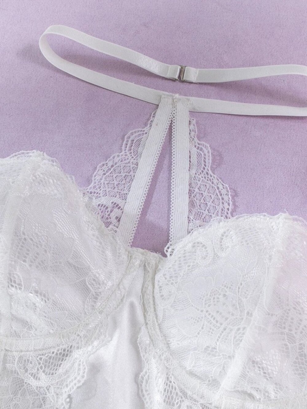 Sexy Backless Lingerie Floral Lace Sleepwear Nightdress See-Thru Babydoll Set - Picture 3 of 13